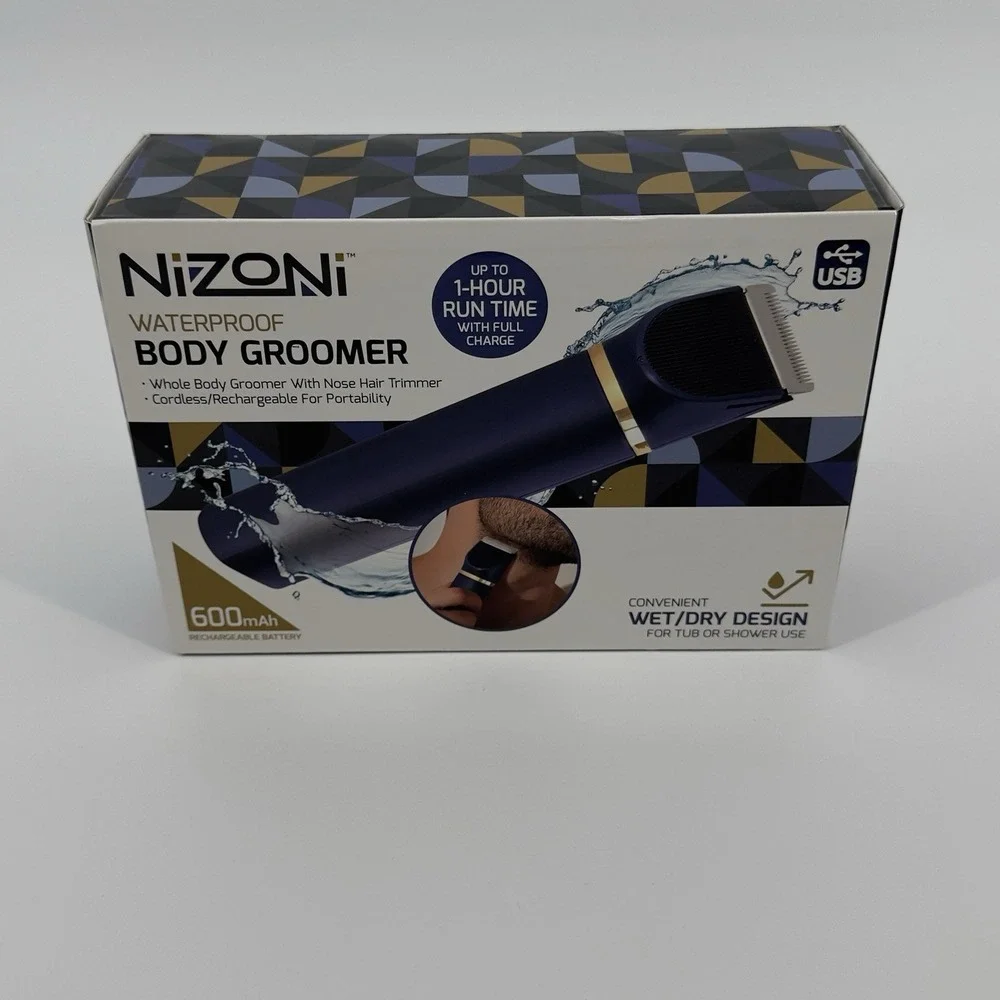 NIZONI Waterproof Body Groomer Trimmer USB Rechargeable Wet Dry Nose Hair‎ Kit